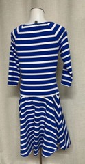 LAUREN RALPH pullover Dress Med Blue White Striped Sailor Boatneck Jersey