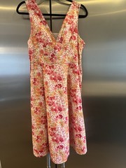 Garnet Hill 12 Crisp Cotton Floral Sleeveless Sundress Dress Lined