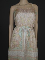 LAURA ASHLEY romantic summer strappy dress paisley/floral pattern, 40