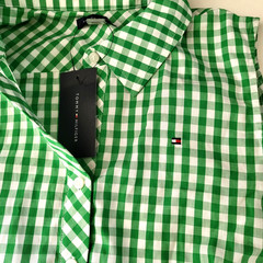 Tommy Hilfiger Button Front Woven Cotton Dress Womens Size 8 Plaid