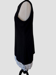 Betsey Johnson NWOT 14Black Sleeveless Dress White Lace Hem Cocktail Party Dress