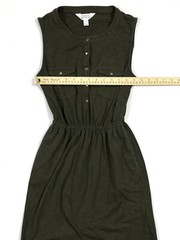 Market & Spruce Dress Womens XS Olive Green Button Sleeveless W/ Front Pockets