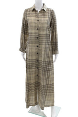 Stephan Janson Womens Long Sleeve Button Front Long Shirt Dress Brown Size IT 42
