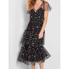 NWT ModCloth « There Was You » Tiered Tulle Stars Midi Dress | Size XL