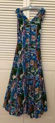 CC Studio Blue Sleeveless Midi Button Front CrissCross Back Dress 8