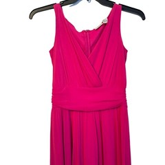 Newport News Sleeveless Maxi Dress Size 8 Hot Pink Nylon & Polyester women dress