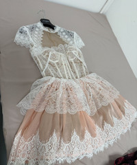 NWOT Bronx and Banco Daphne Mini Dress in Ivory & Cream Bridal size XS/S/M/L