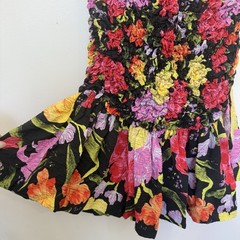 Anthropologie Pebble Smocked Dress M Midi Floral Yukiko Noritak Bodycon #190