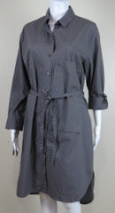 AMMA Cotton Shirt Dress SIZE 1 (S/M) Gray, Artsy Lagenlook Made in Israel