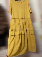 Women Nina Ricci dress mustard knit 40/L/48