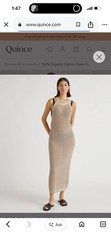 Quince Organic Cotton Open-Knit Cover-up Maxi Dress Tan M NWT Amazing Quality