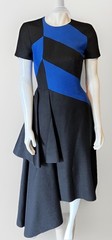 Roksanda Ilincic Colorblock Asymmetrical Midi Dress Sample Size UK 8 US 4