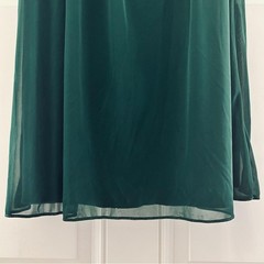 David’s Bridal Dark Green Long Mesh Dress With Illusion Sweetheart Neckline Gown