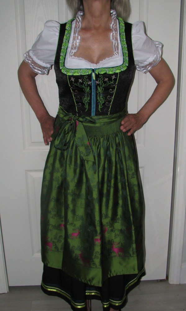 3 pcs SPIETH&WENSKY OKTOBERFEST DIRNDL Dress WOMEN&rsquo;S size 2-3 XS-S Apron Blouse