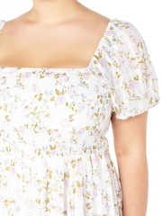 Celebrity Pink Juniors and Juniors Plus Short Sleeve Smocked Midi Dress, Size 1X