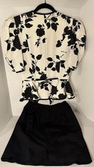 AJ Bari for Cache 2 Piece Black and White Cocktail Outfit with Diamante Accents
