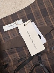 Commense Women’s L Brown/Black Plaid Square Neck Sleeveless Mini Dress Bow