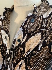 WHBM Python Snake Print Half Sleeve Pullover Dress Women’s Medium Beige Brown￼￼