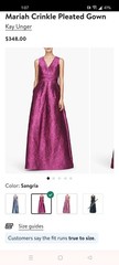 New, Kay Unger Mariah Jacquard Textured Gown in Sangria Sz 8 #LD394