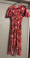 Abel The Label floral high low flutter sleeve tropical dress size S