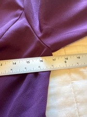 Donna Morgan Plum Purple V Neck Fit Flare Dress NWT Long Sleeve Sz 10 Elegant