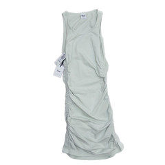 TNA Malibu Dress XS Murmur Grey Ruched Tank Mini Bodycon Aritzia NWT