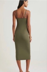 NWT Open Edit Olive Green Midi Slip Dress L sold out style!