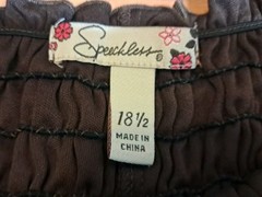 Vintage Speechless Smocked Milkmaid Mini Dress Brown Floral Embroidered Y2K 90s