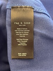 Rag & Bone Mitchell Blue Hook Loop Ruched Side Dress Stretch Minimalist Career S