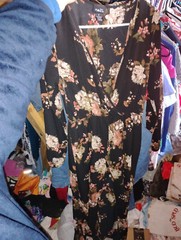 rue 21 polyester spandex small black floral peasant cocktail dress women&rsquo;s rose