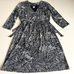 Athleta Vintage Dress Women’s Size Medium Paisley Side Ties 3/4 Sleeves