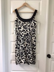 NWT Evan-Picone Women&rsquo;s Black & Cream Sheath Dress, 8, Mad Men Retro 60s Party