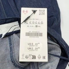 Zara Dark Wash Denim Halter Mini Dress Blue Fit and Flare XL 6829/086/443