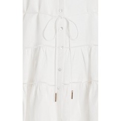 Significant Other Theodora Linen Blend Mini Shirt Dress in White Size US 8