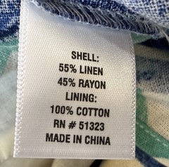 1 State Maxi Dress Womens Size Large Blue Floral Linen Open Back High Slit