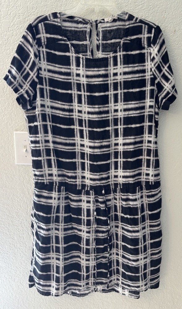 Carlson Dress Drawstring Pullover Tie-dye Style 100% Linen SizeXL
