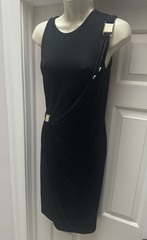 Versace Collection Black Dress With Medusa Buckles