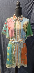 Solitary Design No Brand Dress Button Women Sz Small Short Sleeve Fun Piece