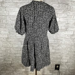 Universal Thread sz L Bell Elbow Sleeve Mini Dress Black Floral V-neck Sz Medium