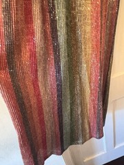 Zara Multicoloured Striped Sequin T-Shirt Style Midi Dress,Med