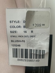 Alfred Sung Sleeveless Knee Length V-Neck Cocktail Dress in Blush Size 16 (D768)