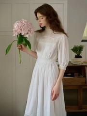 Olivia Lace Panel White Dress Size Medium