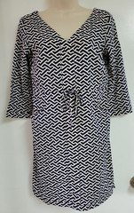 Peter Millar Womens Navy Blue White Chevron Drawstring Waist Dress Cover Up XS
