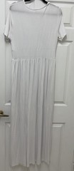 LILBETTER White Solid Wrap V-Neck Short Sleeve Maxi Dress Rayon Blend XL