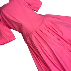 80s 90s &lsquo;Laura Ashley&rsquo; Pink Princess Cut Scalloped Neck Midi Party Dress UK 8/10
