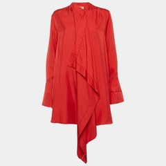 Roksanda Ilincic Red Silk Draped Mini Dress S