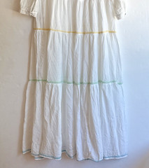 HONORINE Multi White Tiered Long Flowy Giselle Dress Beach Summer XS Small $390