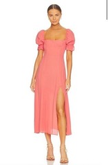 Women&rsquo;s WEWOREWHAT Coral Puff Sleeve Midi Dress Size 4