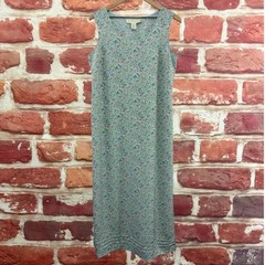 VTG Norton McNaughton Dress Womens M Blue Ditsy Floral Sleeveless Tie Back Maxi