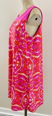 JUDE CONNALLY MOLLY Women Large Pink Abstract Jude Cloth Sleeveless Pocket Dress